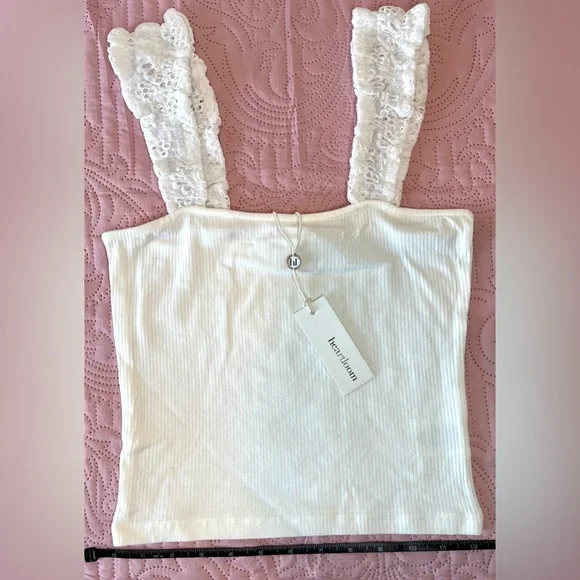 Heartloom NWT Luna Cropped Top in Eggshell - Picture 3 of 5